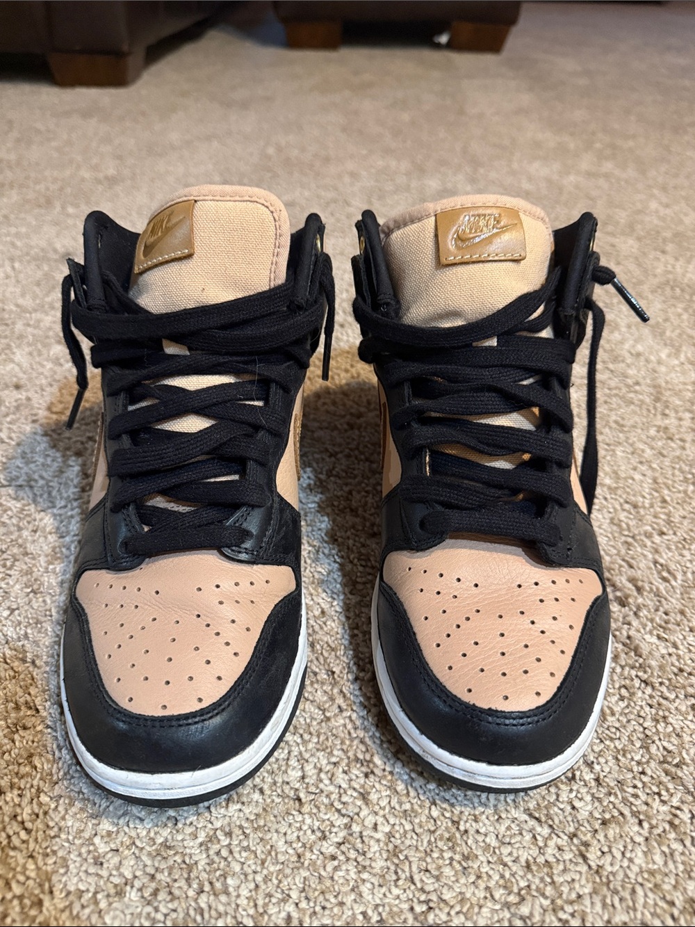 Nike Women’s High-Top Sneakers in Black, Tan, and Gold - Picture 4 of 5